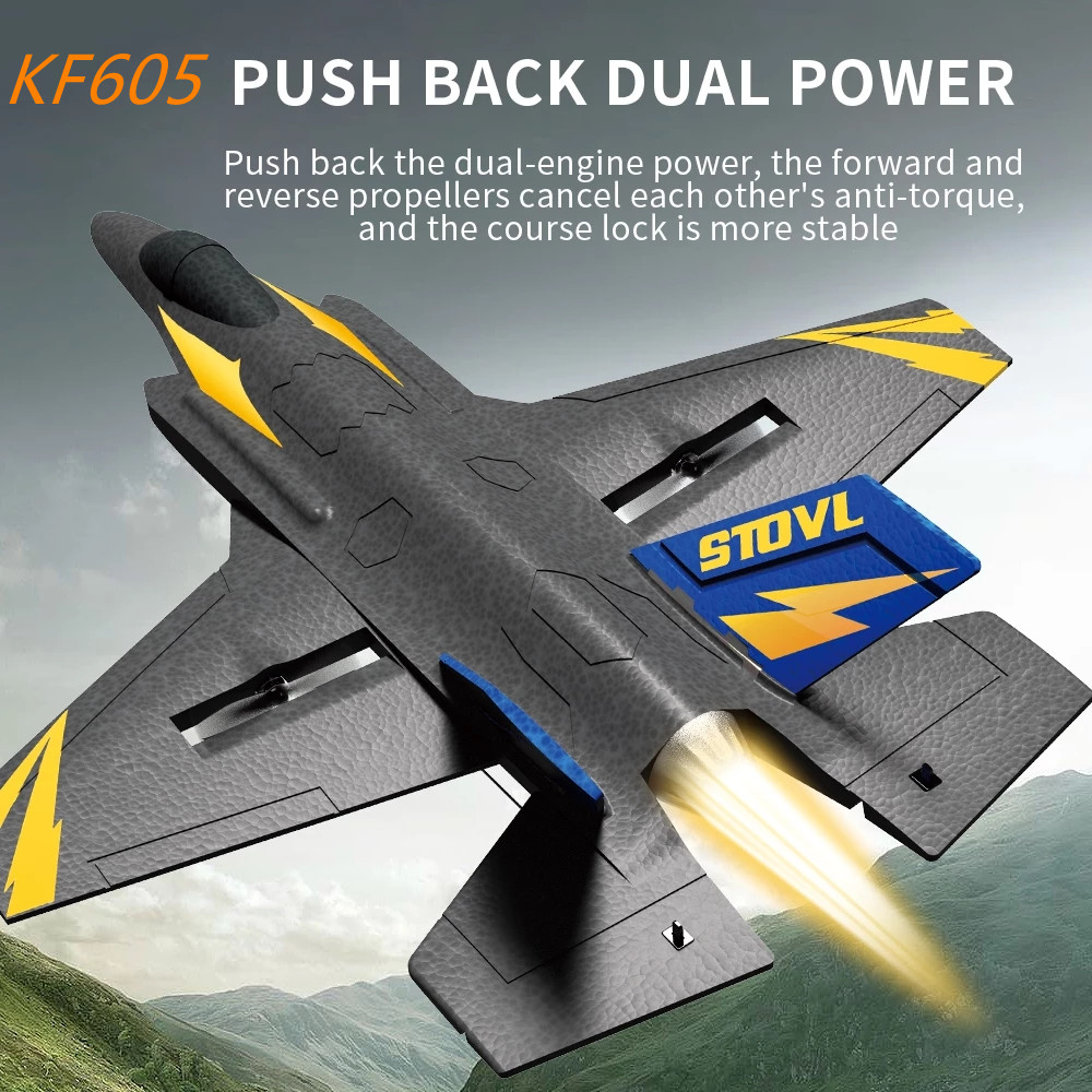RC 글라이더 비행기 KF605 KFPLANE Fighter 2.4G 4CH 6-축 자이로 스코프 자동 균형 360 롤오버, EPP RTF 전기 RC 항공기